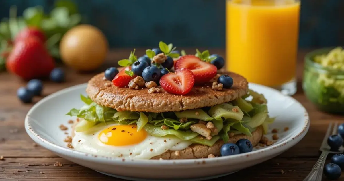 "Vegan breakfast spread with smoothie, avocado toast, and oatmeal"