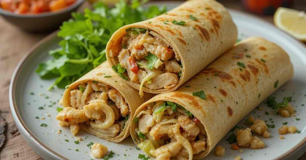 Cheesy Garlic chicken wraps